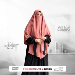 Peach Moufe & Black